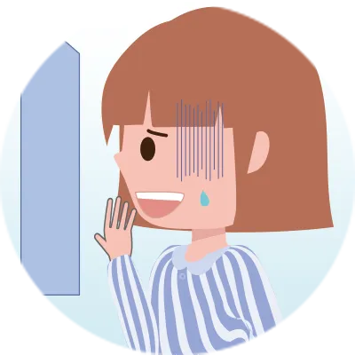 起床時、口の中のネバネバを見てショックを受ける女の子